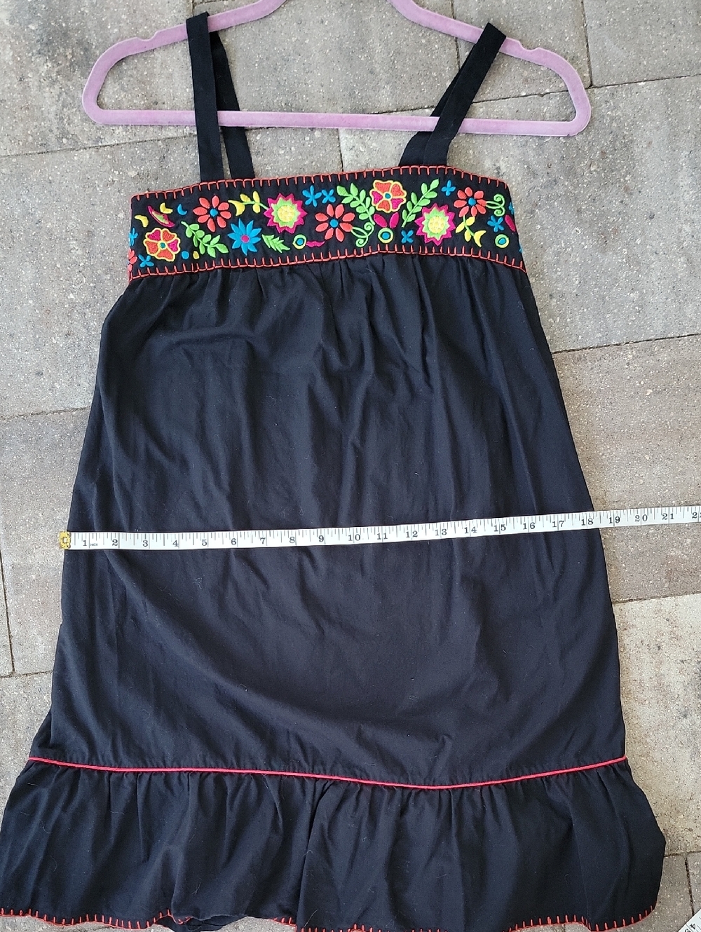 Xhilaration Black Embroidered Cotton Sundress Top Sz S Smocked Back - Picture 11 of 12